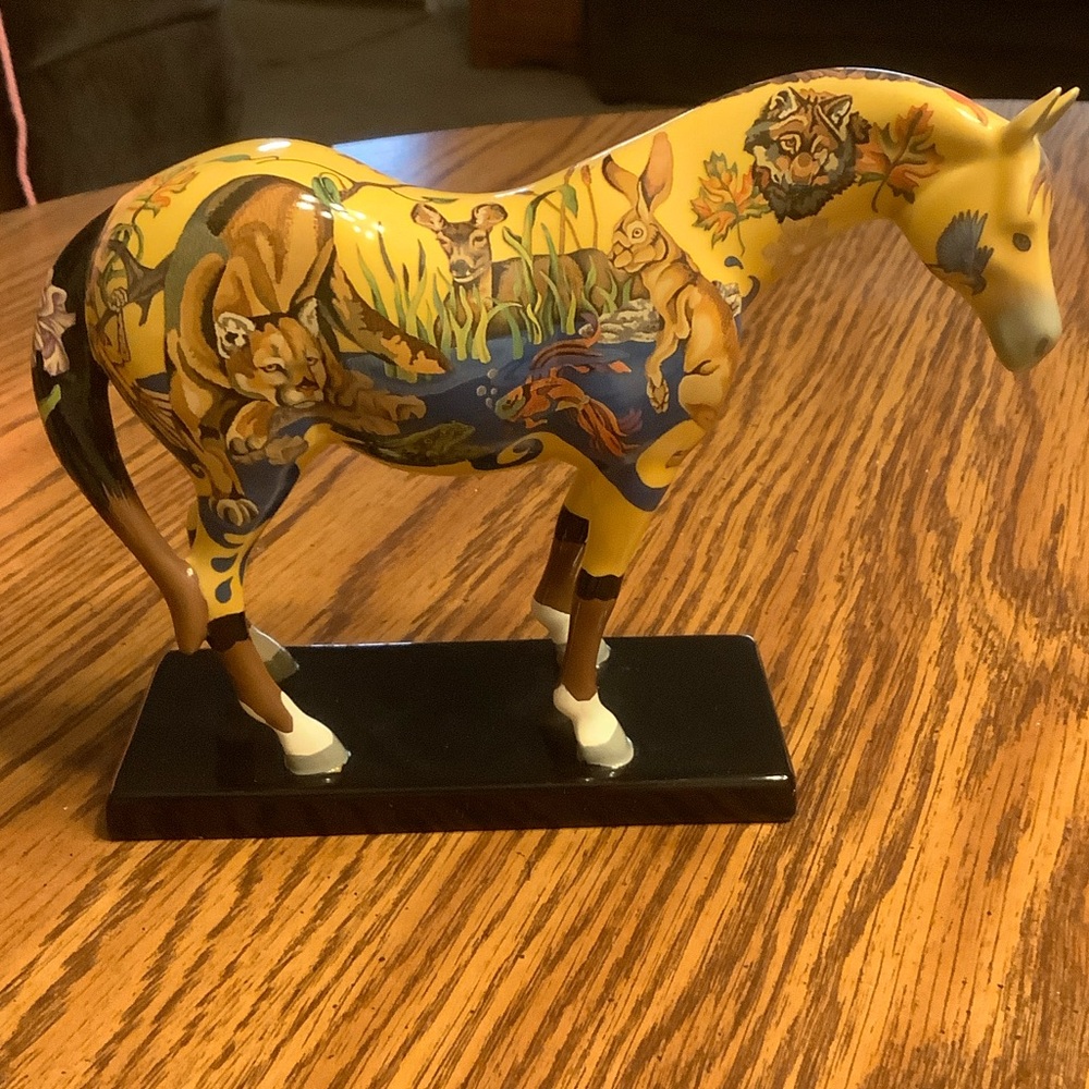 Wildlife Art Horse Sculpture in Yellow and Brown